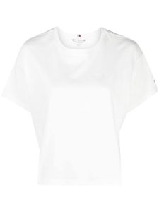 Tommy Hilfiger t-shirt en coton à logo brodé - Blanc