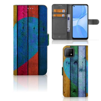 OPPO A73 5G | Book Style Case | Wood Heart - Cadeau voor je Vriend