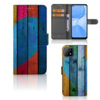 OPPO A73 5G | Book Style Case | Wood Heart - Cadeau voor je Vriend