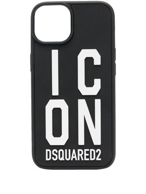 DSQUARED2 coque d'iPhone 14 Icon à logo imprimé - Noir