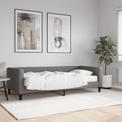 Slaapbank met matras 90x190 cm stof donkergrijs