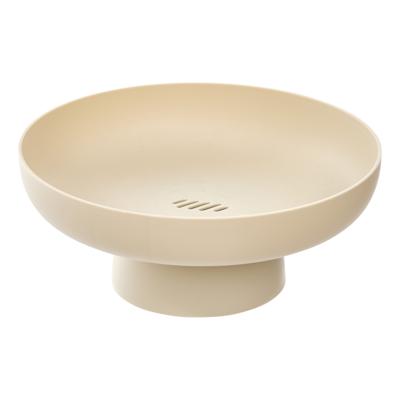 5Five Fruitschaal Nordic - op voet - beige - kunststof - D26 x H11 cm - keukenschaal