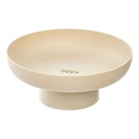 5Five Fruitschaal Nordic - op voet - beige - kunststof - D26 x H11 cm - keukenschaal