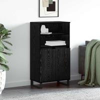 Highboard met plank met opslag met de deur Zwart 60 x 36 x 110 cm Bewerkt hout
