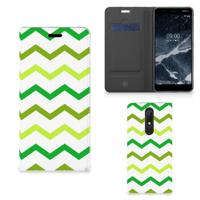Nokia 5.1 (2018) | Hoesje met Magneet | Zigzag Groen