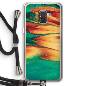 Green Inferno: Samsung Galaxy A8 (2018) Transparant Hoesje met koord