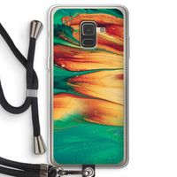 Green Inferno: Samsung Galaxy A8 (2018) Transparant Hoesje met koord