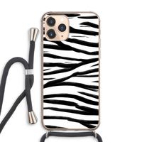 Zebra pattern: iPhone 11 Pro Max Transparant Hoesje met koord