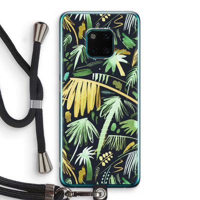 Tropical Palms Dark: Huawei Mate 20 Pro Transparant Hoesje met koord