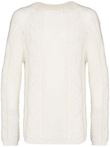 Maison Margiela pull en maille torsadée à effet usé - Blanc