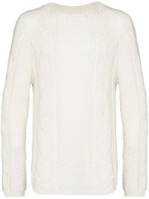 Maison Margiela pull en maille torsadée à effet usé - Blanc