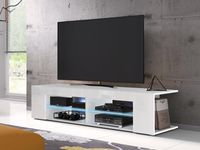 Tv-meubel SMILE wit/hoogglans wit met led