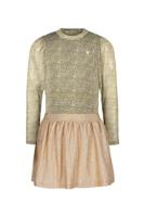 Like Flo winter jurk meisjes - zand - Mira - mesh top + metallic rok
