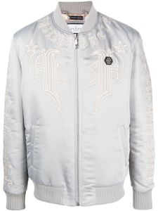 Philipp Plein veste bomber à logo appliqué - Gris