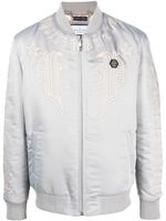 Philipp Plein veste bomber à logo appliqué - Gris - thumbnail