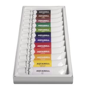 Aquarelverf/waterverf schilder set tubes 12 kleuren 12 ml   -