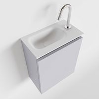 Toiletmeubel Mondiaz Ture | 40 cm | Meubelkleur Cale | Eden wastafel Talc Links | 1 kraangat