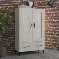 Hoge kast 70x31x115 cm bewerkt hout betongrijs