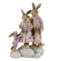Clayre & Eef Roze Decoratie konijnen 11*6*18 cm 6PR3540