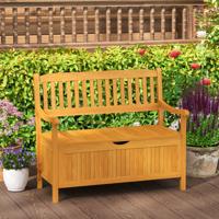 Houten Tuinbank met Opbergruimte Houten Bank voor 2-zits Belastbaar tot 360 kg Zitbank voor Tuin Balkon Terras Naturel