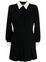 Saint Laurent Pre-Owned robe courte à col contrastant - Noir - thumbnail