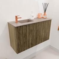 Toiletmeubel Mondiaz Joya Dlux | 70 cm | Meubelkleur Dusk | Faye wastafel Saba Wasbak Links | 1 kraangat