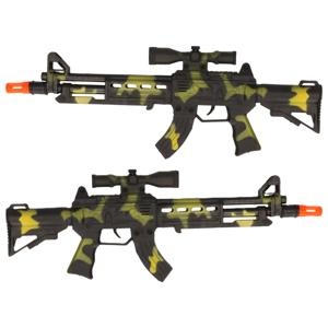 Verkleed speelgoed Politie/soldaten geweer - 2x - machinegeweer - zwart/geel - plastic - 38 cm