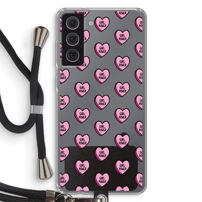 GIRL POWER: Samsung Galaxy S21 FE Transparant Hoesje met koord
