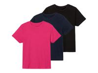 pepperts! 3 kinder t-shirts (134/140, Zwart/marineblauw/roze)