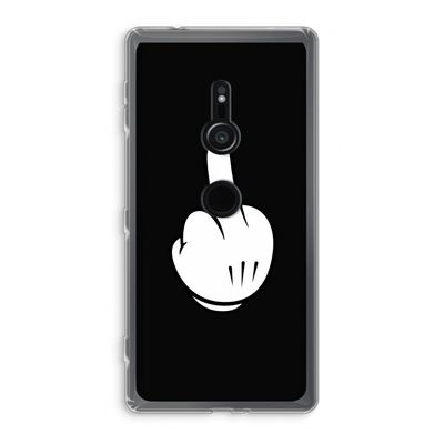 Middle finger black: Sony Xperia XZ2 Transparant Hoesje