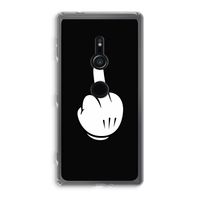 Middle finger black: Sony Xperia XZ2 Transparant Hoesje