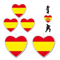 6-delige hou van Spanje versiering set deco hanger en hartjes van 14 cm en 28 cm - thumbnail