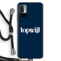 Topwijf Navy: Xiaomi Redmi Note 10 5G Transparant Hoesje met koord