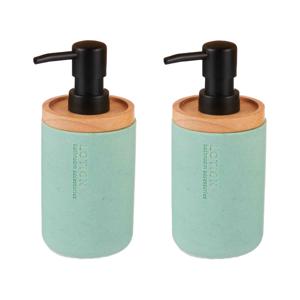 Luxe zeeppompje/dispenser Lotions - 2x - mintgroen - polyresin - 18 x 8 cm - 300 ml