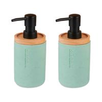 Luxe zeeppompje/dispenser Lotions - 2x - mintgroen - polyresin - 18 x 8 cm - 300 ml - thumbnail