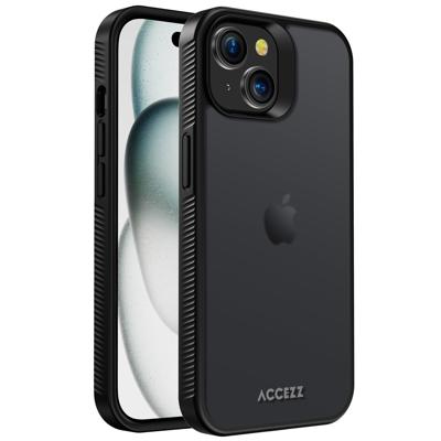 Accezz Rugged Frosted Backcover iPhone 15 Telefoonhoesje Zwart
