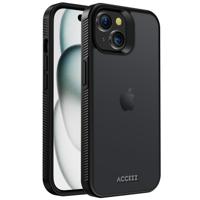 Accezz Rugged Frosted Backcover iPhone 15 Telefoonhoesje Zwart