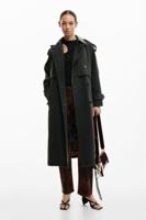 Trenchcoat van suèdelook - BLACK - XL