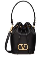 Valentino Garavani mini sac seau en cuir à détail VLogo - Noir - thumbnail