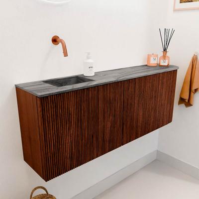Toiletmeubel Mondiaz Joya Dlux | 111.6 cm | Meubelkleur Ruby | Faye wastafel Sombra Wasbak Links | Zonder kraangat(en)