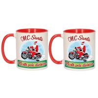 4x stuks kerstmis cadeau mokken Mc Santa north pole division 300 ml