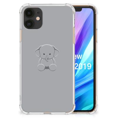 Apple iPhone 11 Stevig | Bumper Hoesje | Grijs Baby Olifant Apple iPhone 11 Stevig | Bumper Hoesje | Grijs Baby Olifant