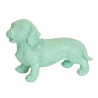 Housevitamin beeld dachshund hond mintgroen 19 cm | 2 stuks