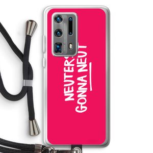 Neuters (roze): Huawei P40 Pro Plus Transparant Hoesje met koord