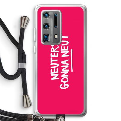 Neuters (roze): Huawei P40 Pro Plus Transparant Hoesje met koord