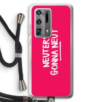 Neuters (roze): Huawei P40 Pro Plus Transparant Hoesje met koord
