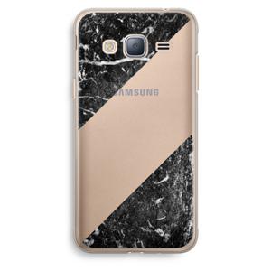 Zwart marmer: Samsung Galaxy J3 (2016) Transparant Hoesje