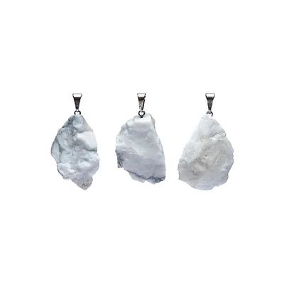 Ruwe Edelsteen Hanger Witte Howliet - 2 cm