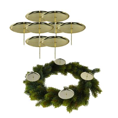 8x stuks theelichthouders instekers goud voor een kerststukje 7,5 cm