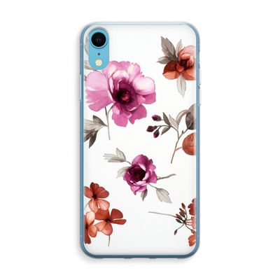 Geschilderde bloemen: iPhone XR Transparant Hoesje